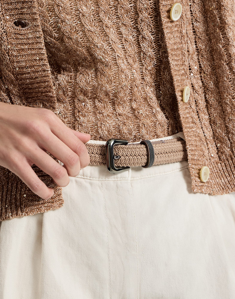 Stretch cotton braided belt with shiny loop 3