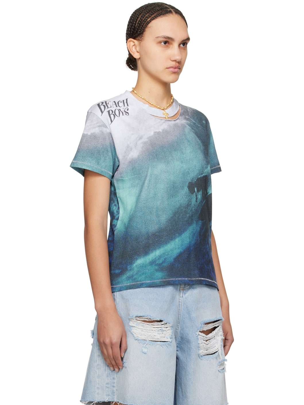 Blue Printed T-Shirt - 2