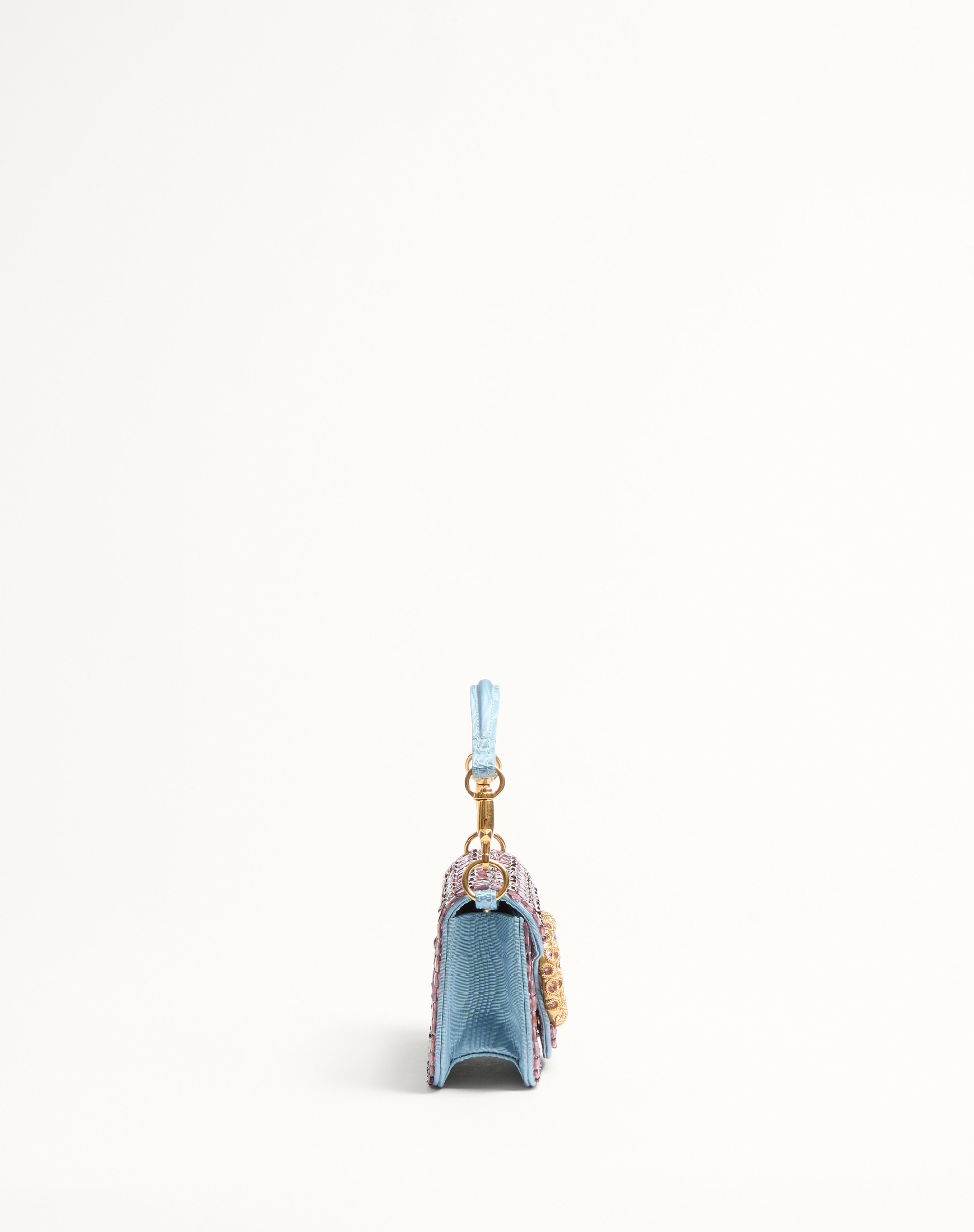 VALENTINO GARAVANI LOCÒ SMALL SHOULDER BAG EMBROIDERED WITH JEWEL LOGO - 4