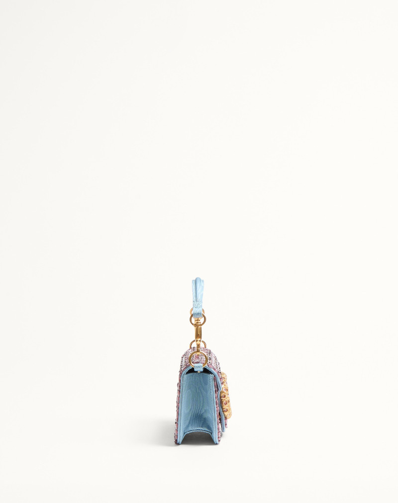 VALENTINO GARAVANI LOCÒ SMALL SHOULDER BAG EMBROIDERED WITH JEWEL LOGO 4