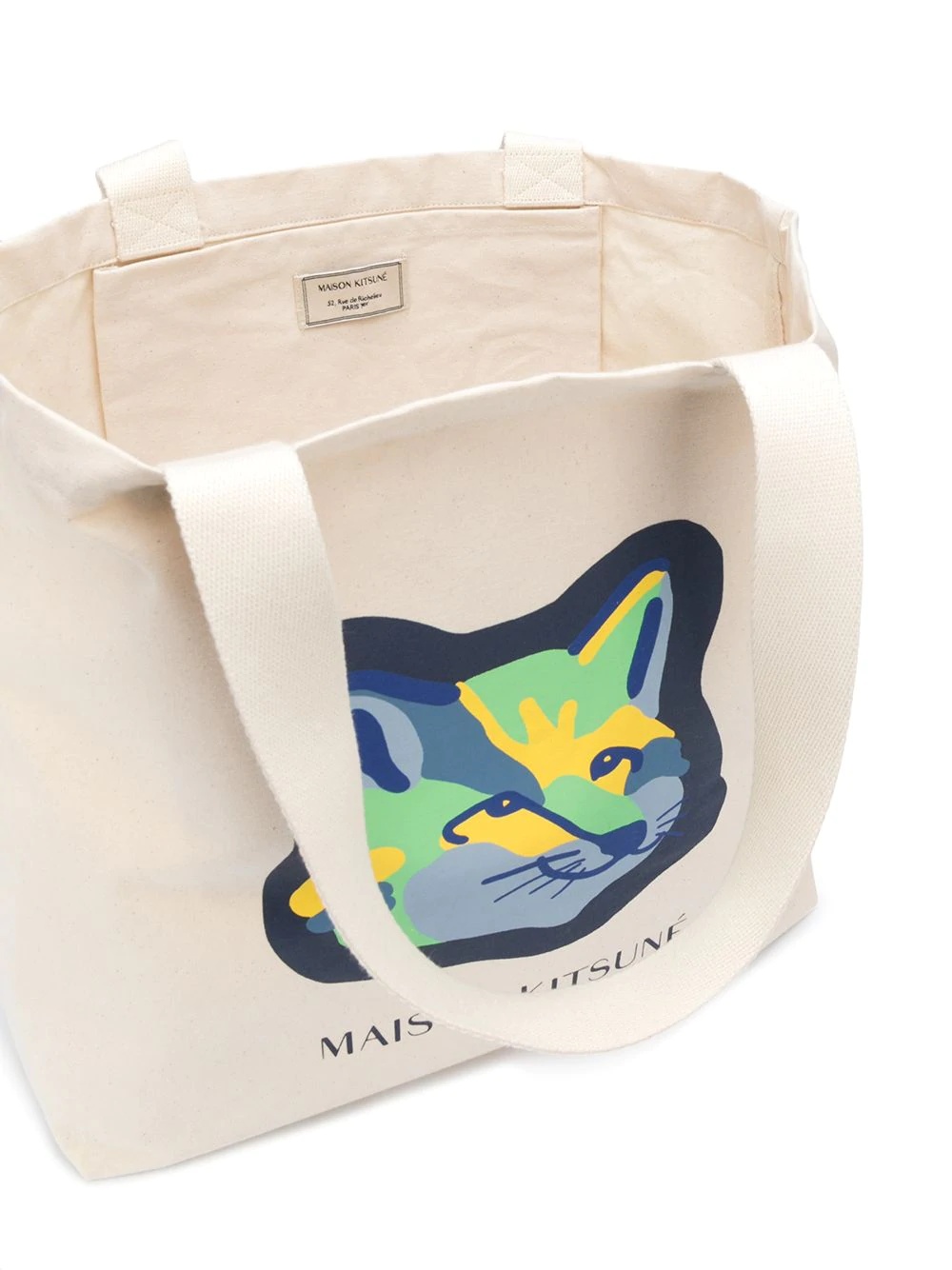 fox head-print tote bag - 5