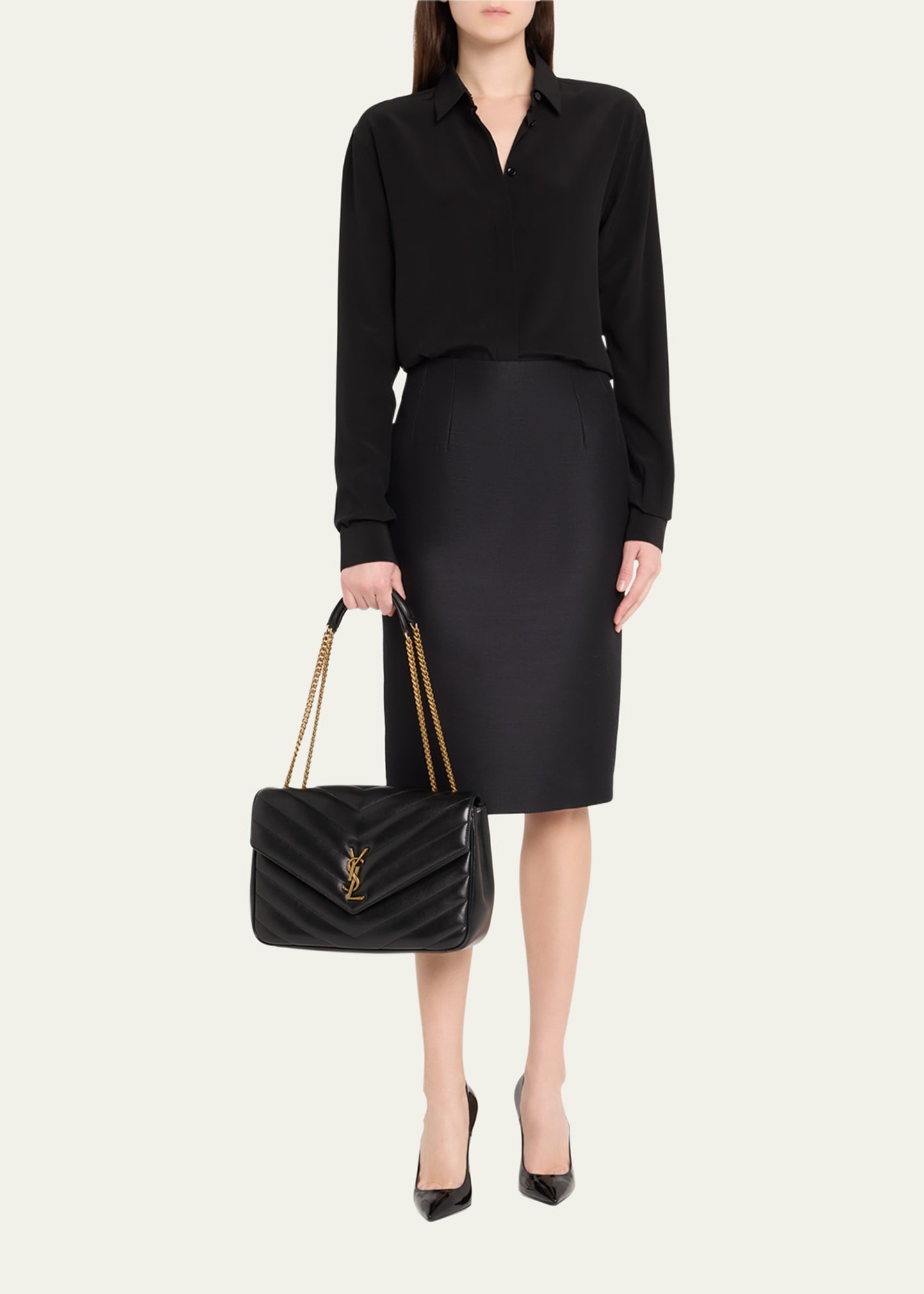 Loulou Large YSL Chain Shoulder Bag in Quilted Leather - 6