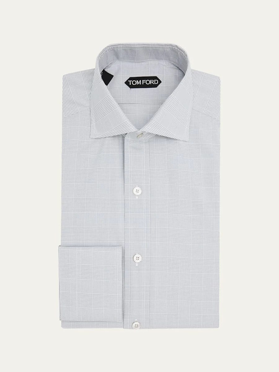 Men's Cotton Fine-Check Dress Shirt - 1