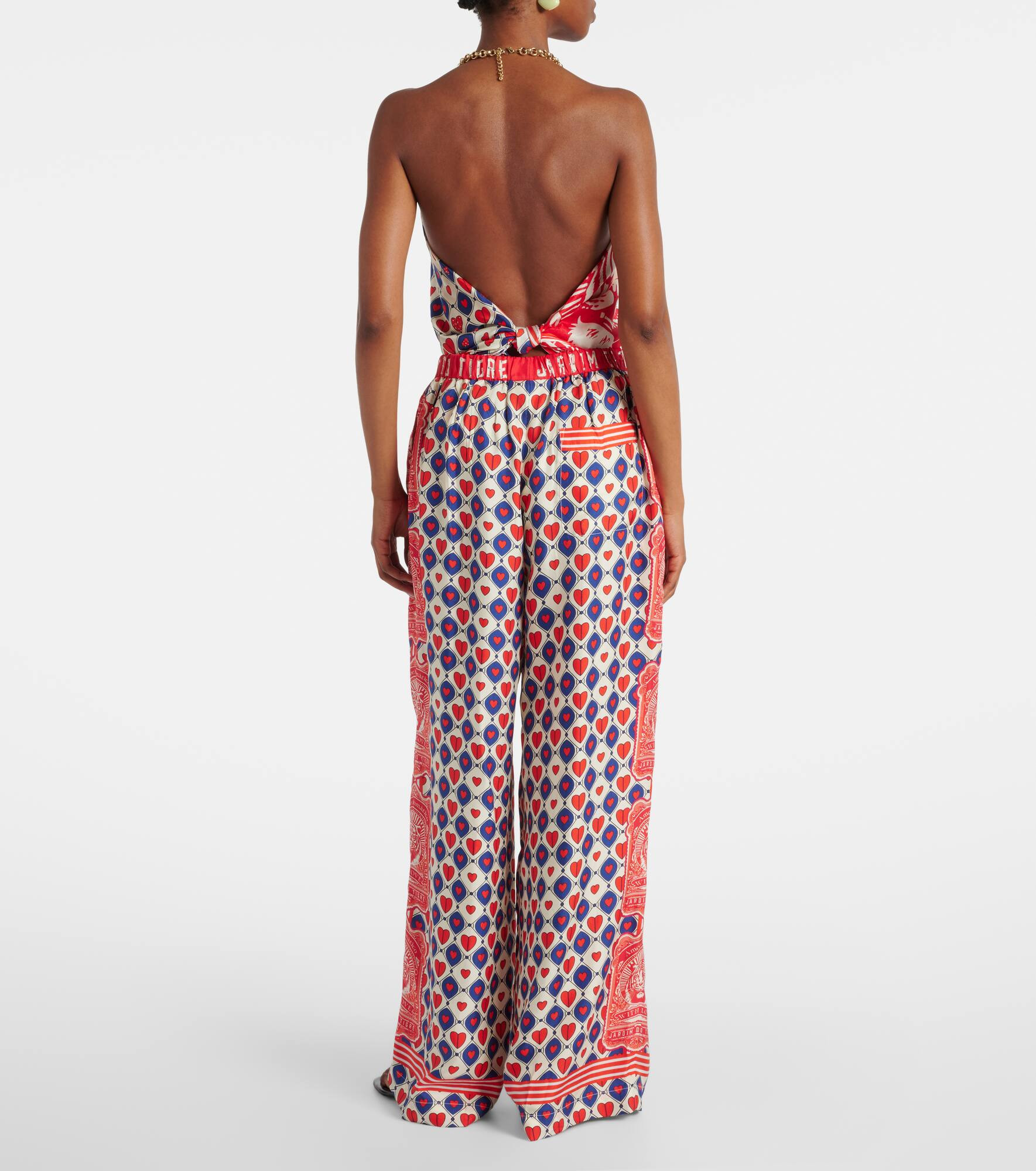 Printed silk palazzo pants - 3