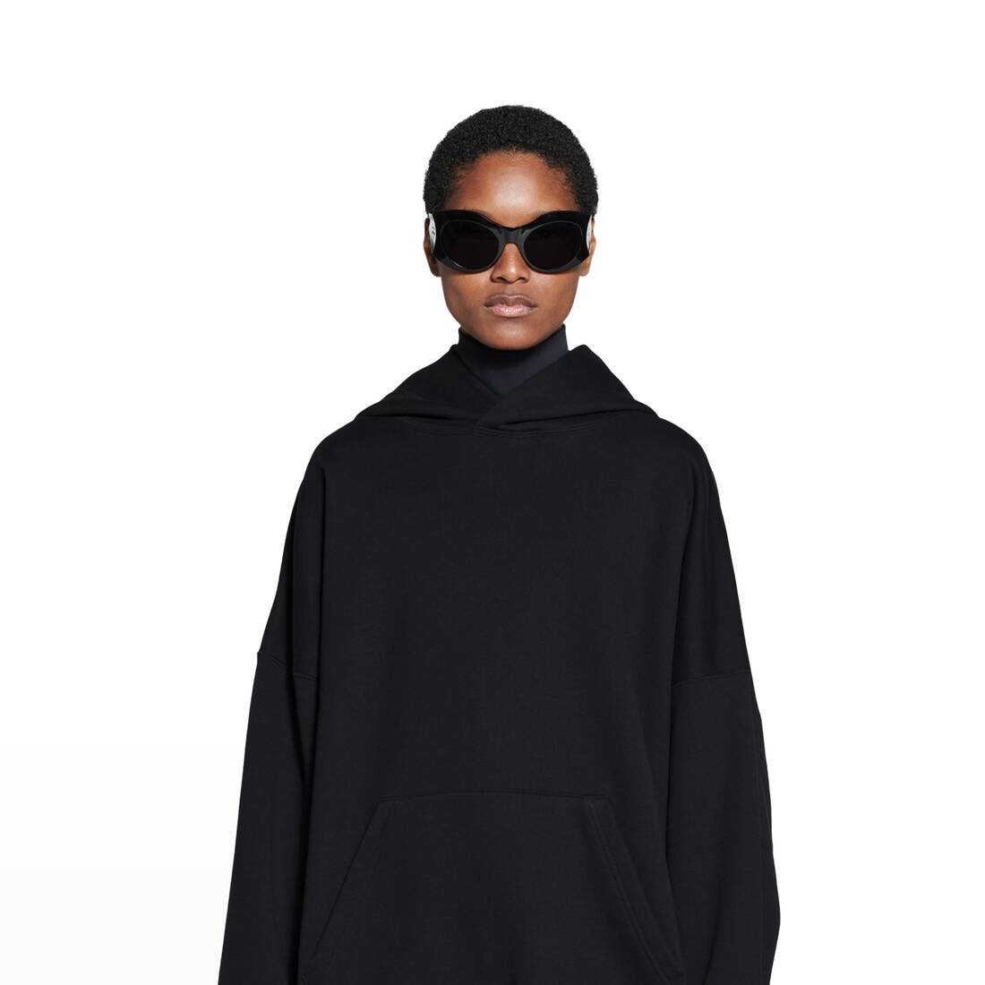 Women's Care Label Hoodie Medium Fit in Black