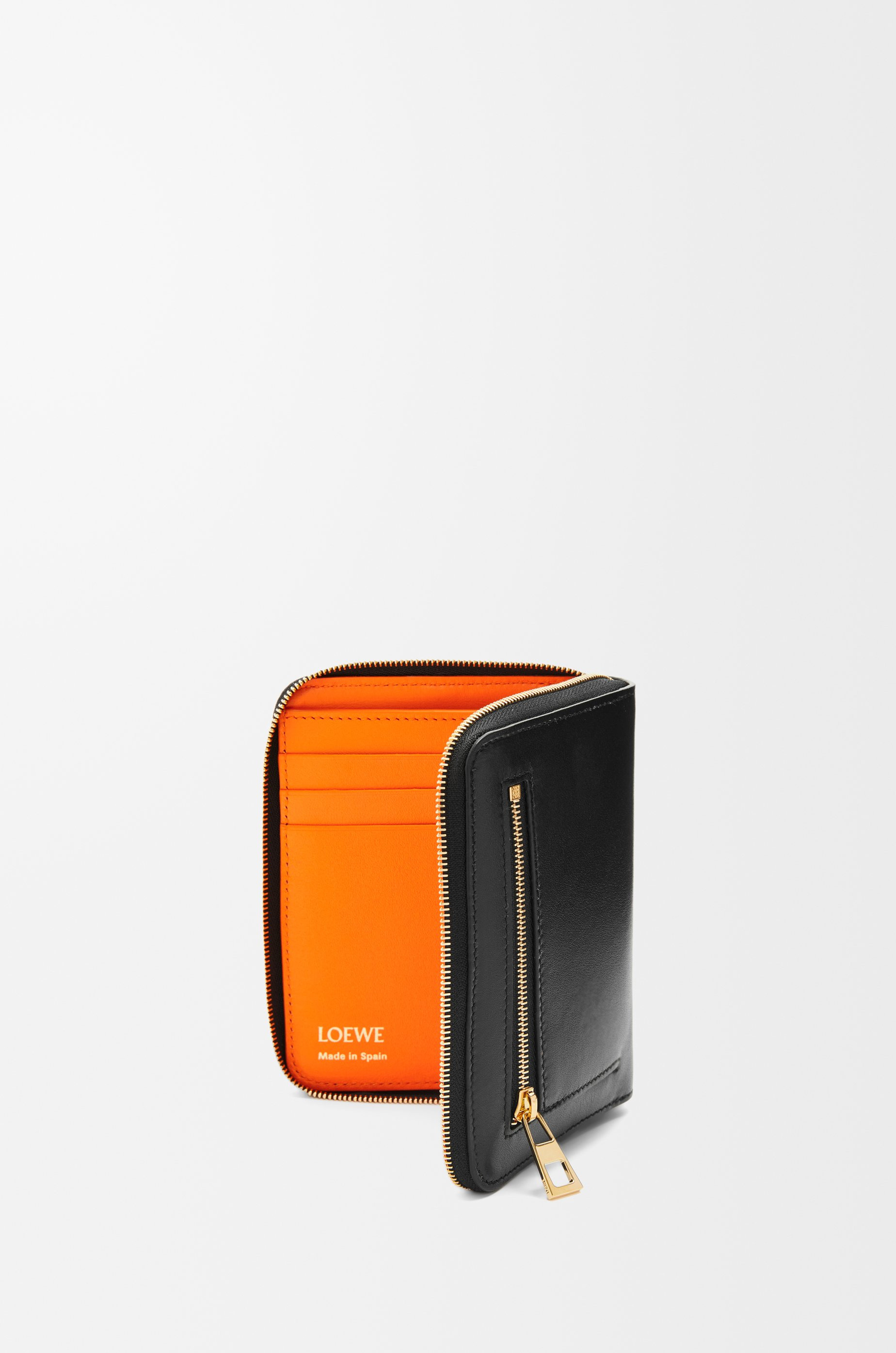 Knot compact zip wallet in shiny nappa calfskin - 3