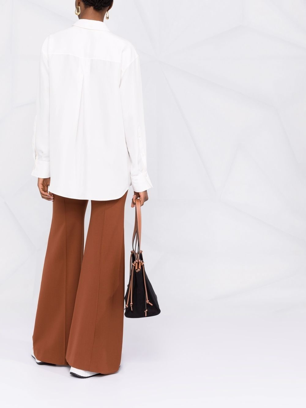 button-detail silk shirt - 6