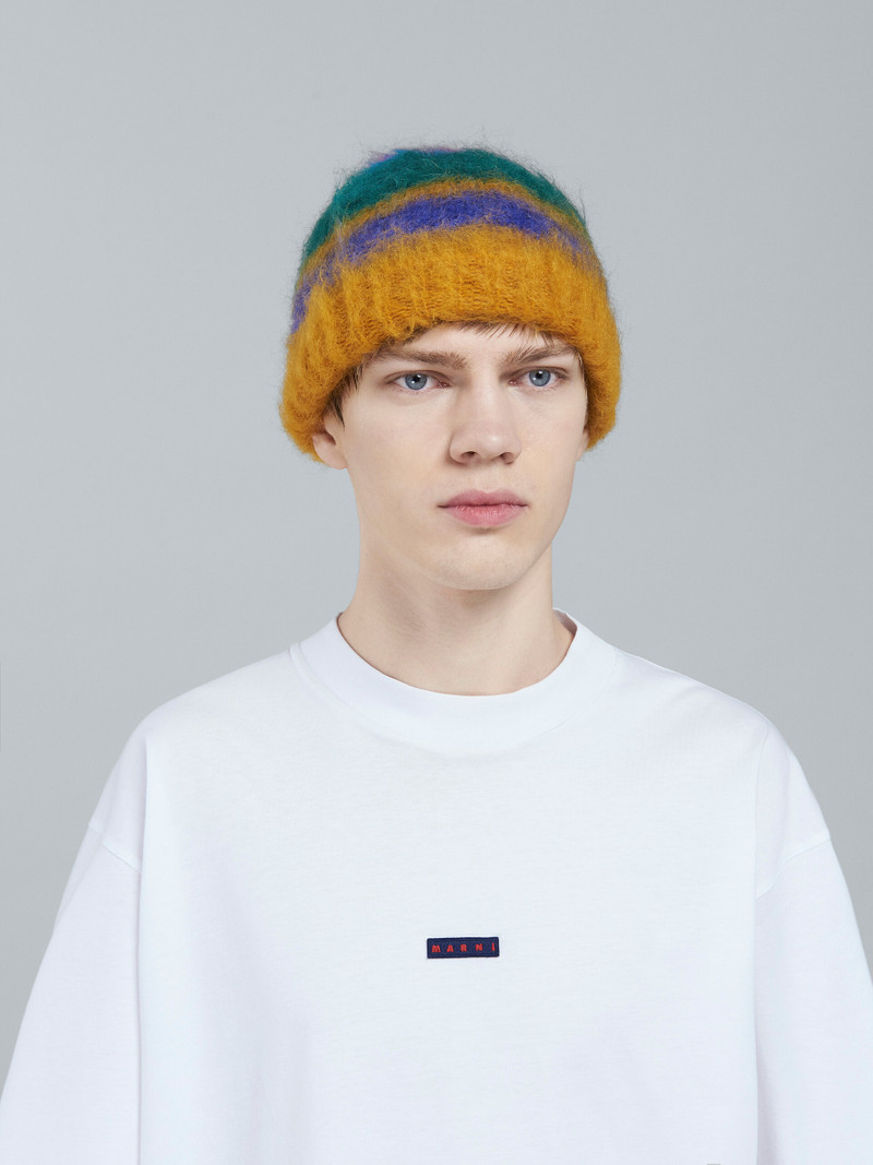 Marni STRIPED MOHAIR AND WOOL BEANIE outlook