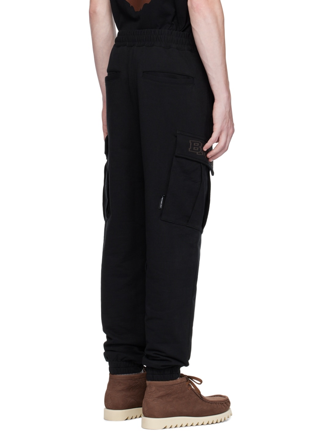 Black Relaxed Fit Cargo Pants - 3