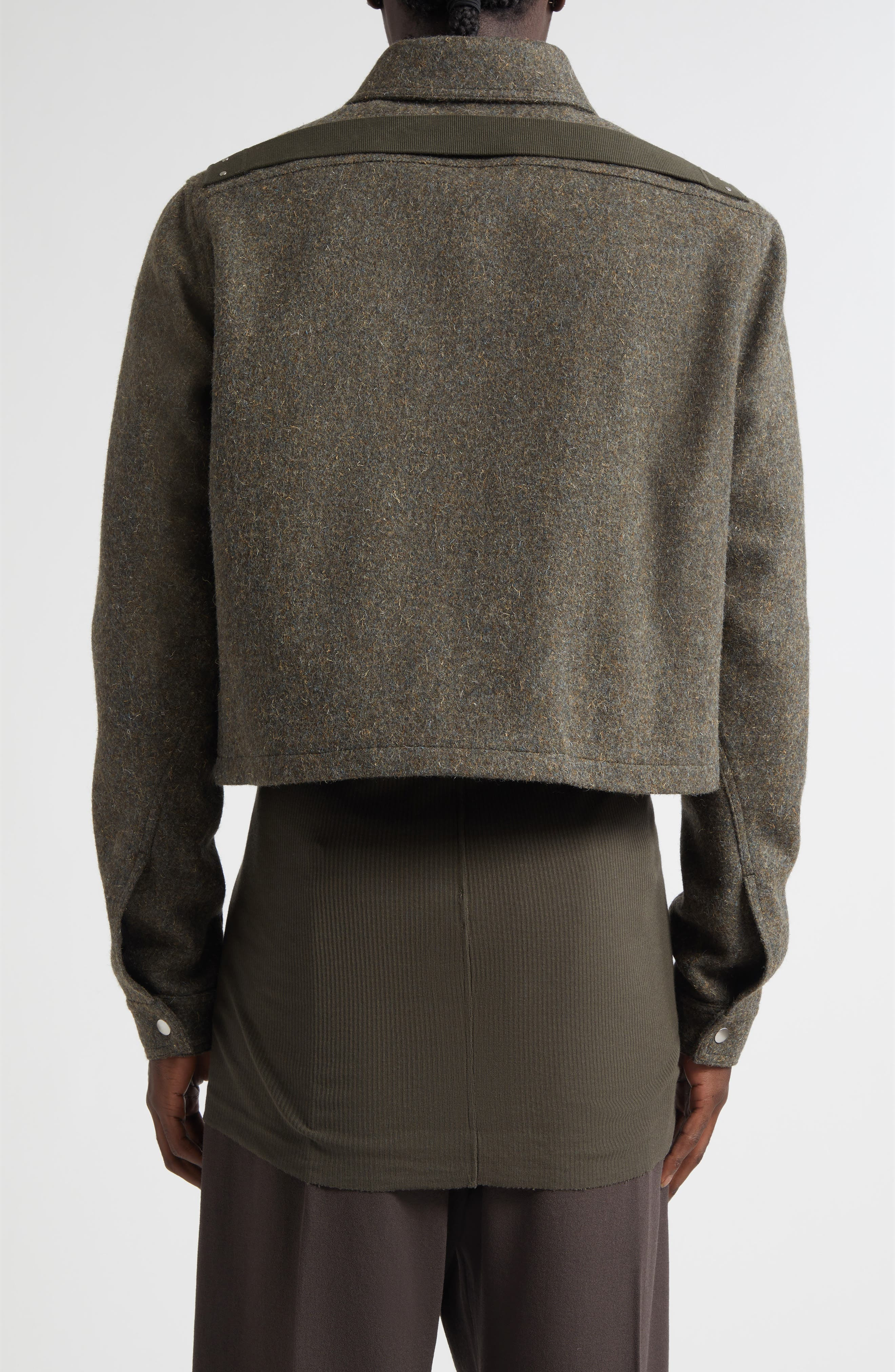 Rick Owens Concordians Alice Brad Wool Jacket in Bosco at Nordstrom - 3