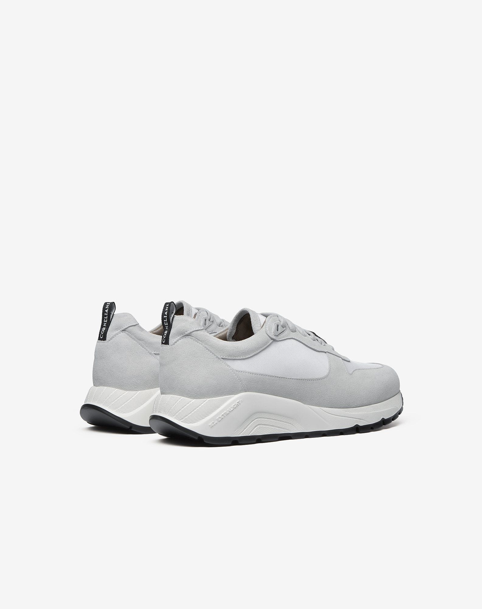 White nylon and suede running shoes - 3