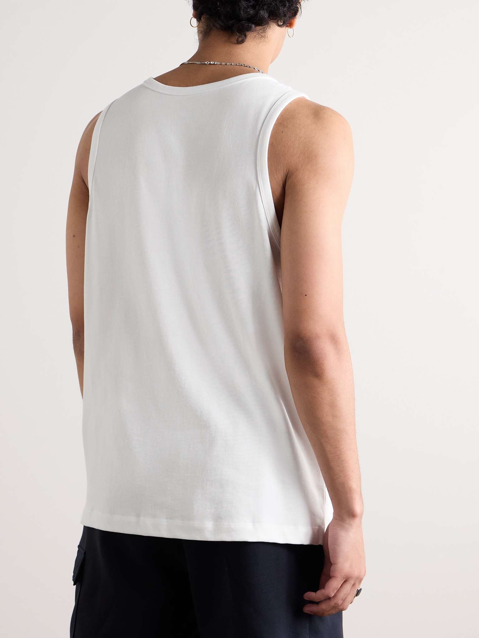 Premium Essentials Logo-Embroidered Cotton-Jersey Tank Top - 3