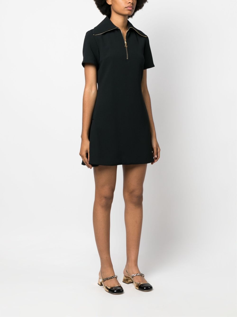 short-sleeve zip-detail dress - 3