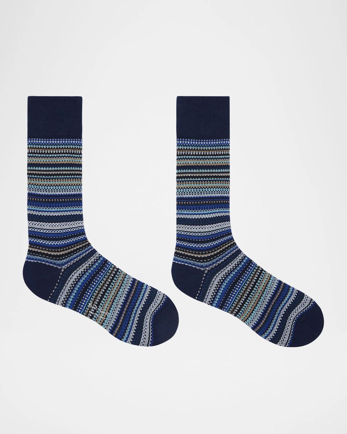 Men's Pique Signature Stripe Crew Socks - 1