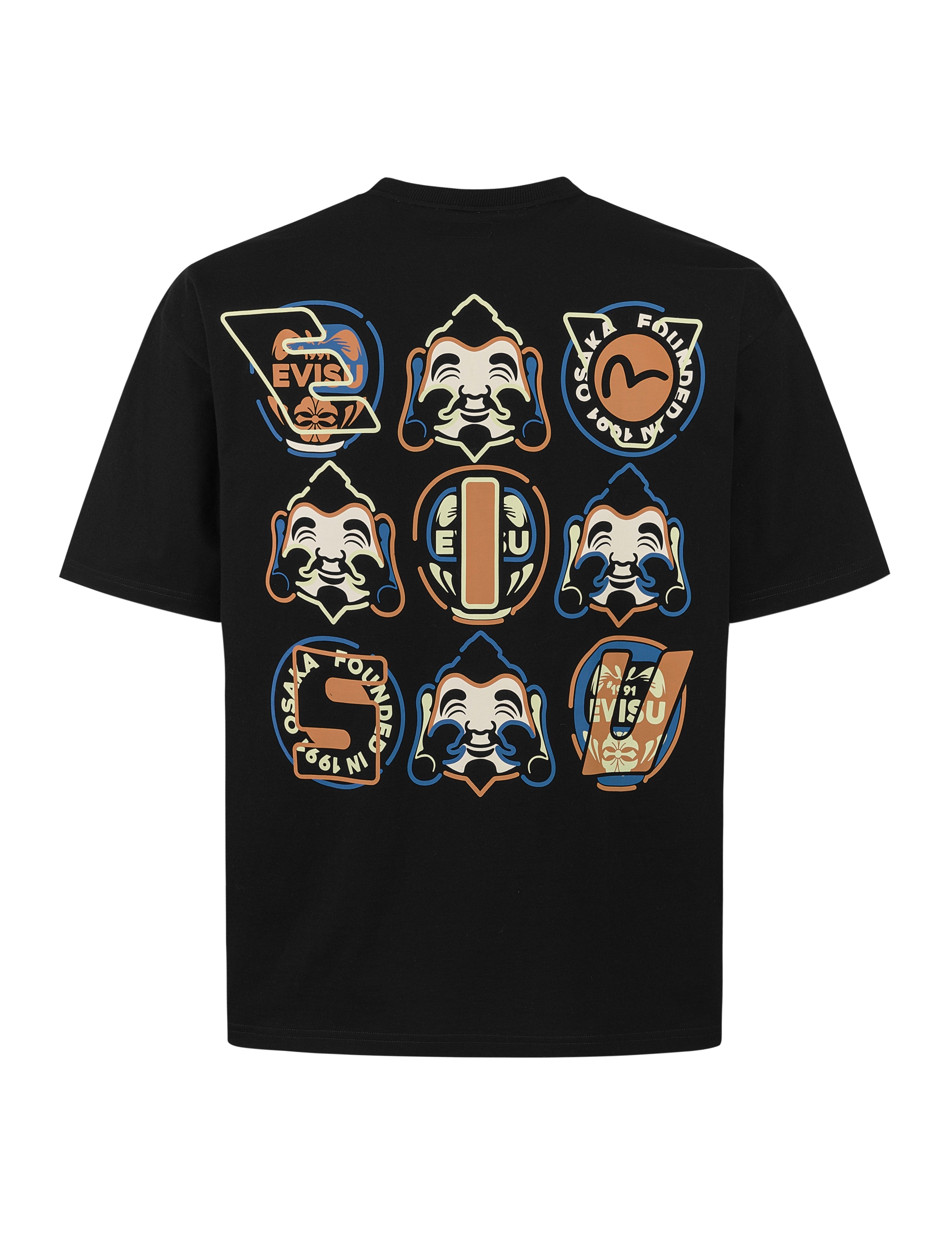 Godhead and Daruma Print Loose Fit T-Shirt - 11