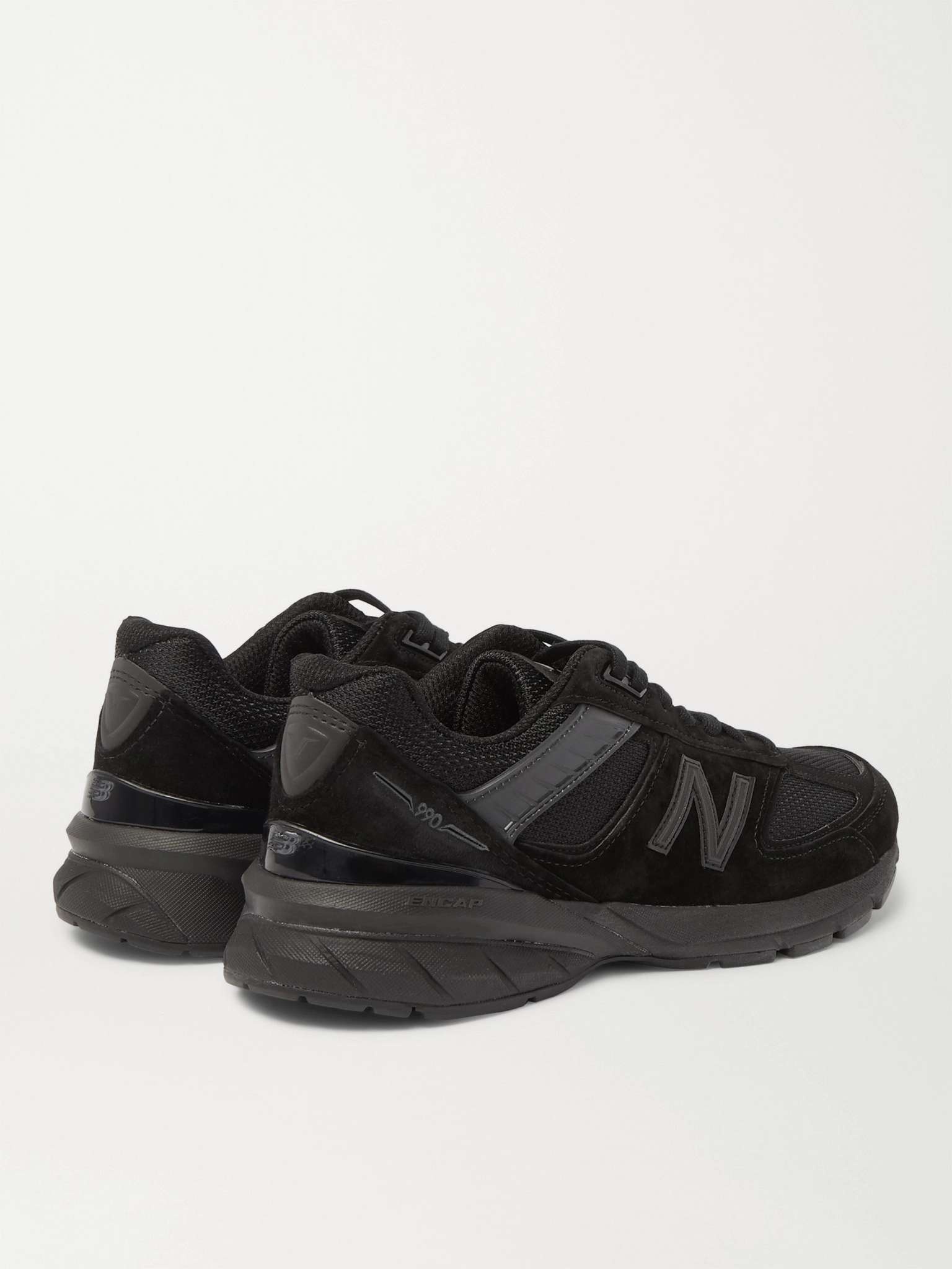 M990v5 Rubber-Trimmed Suede and Mesh Sneakers - 5