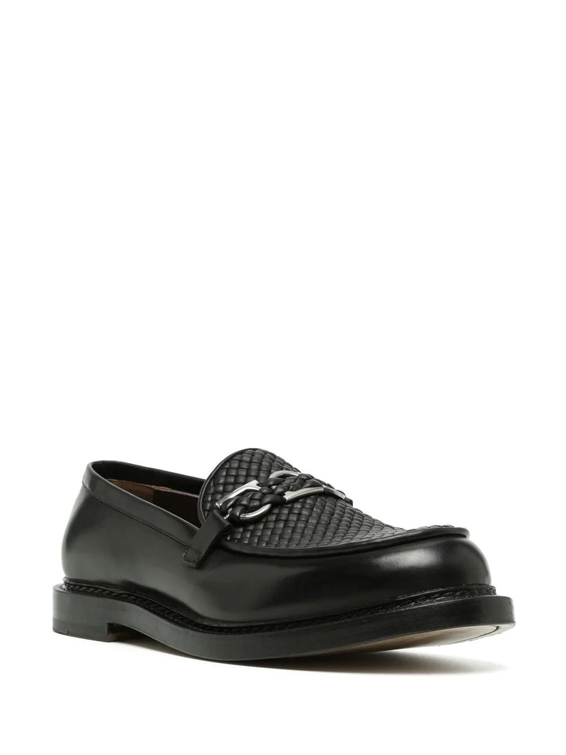 FERRAGAMO Gancini-plaque leather loafers outlook