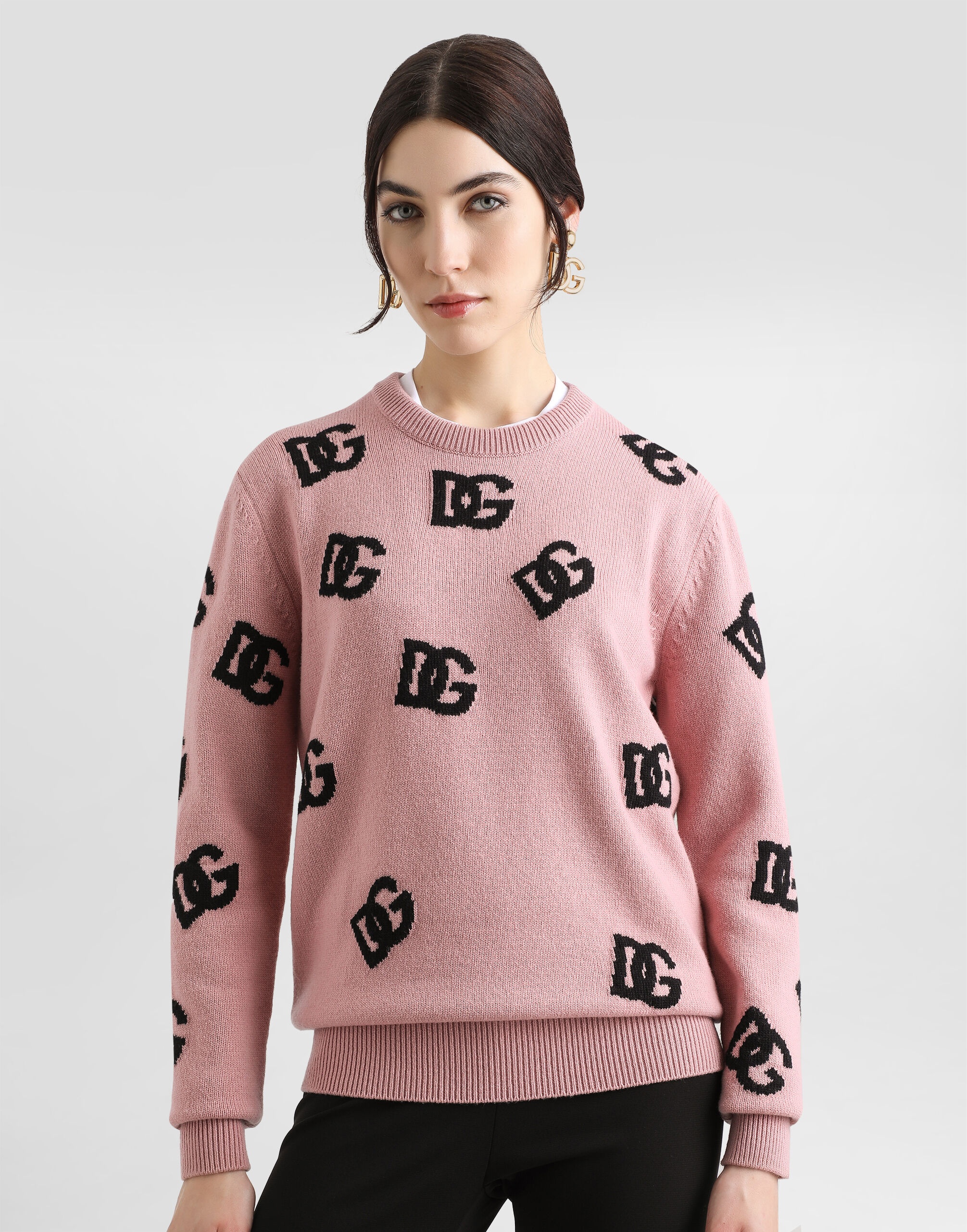 Wool sweater with DG logo inlay - 4