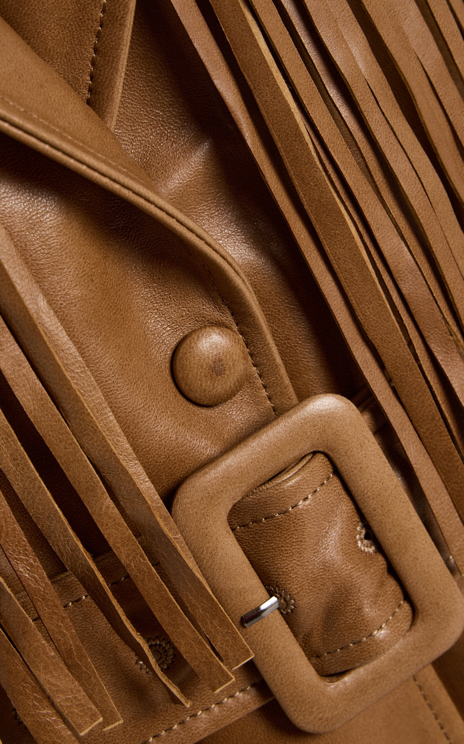 Cassidy Fringed Leather Jacket brown - 5