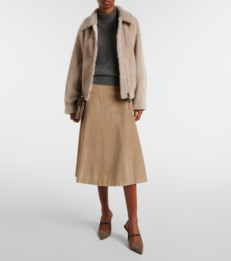 Brunello Cucinelli Cotton midi skirt outlook