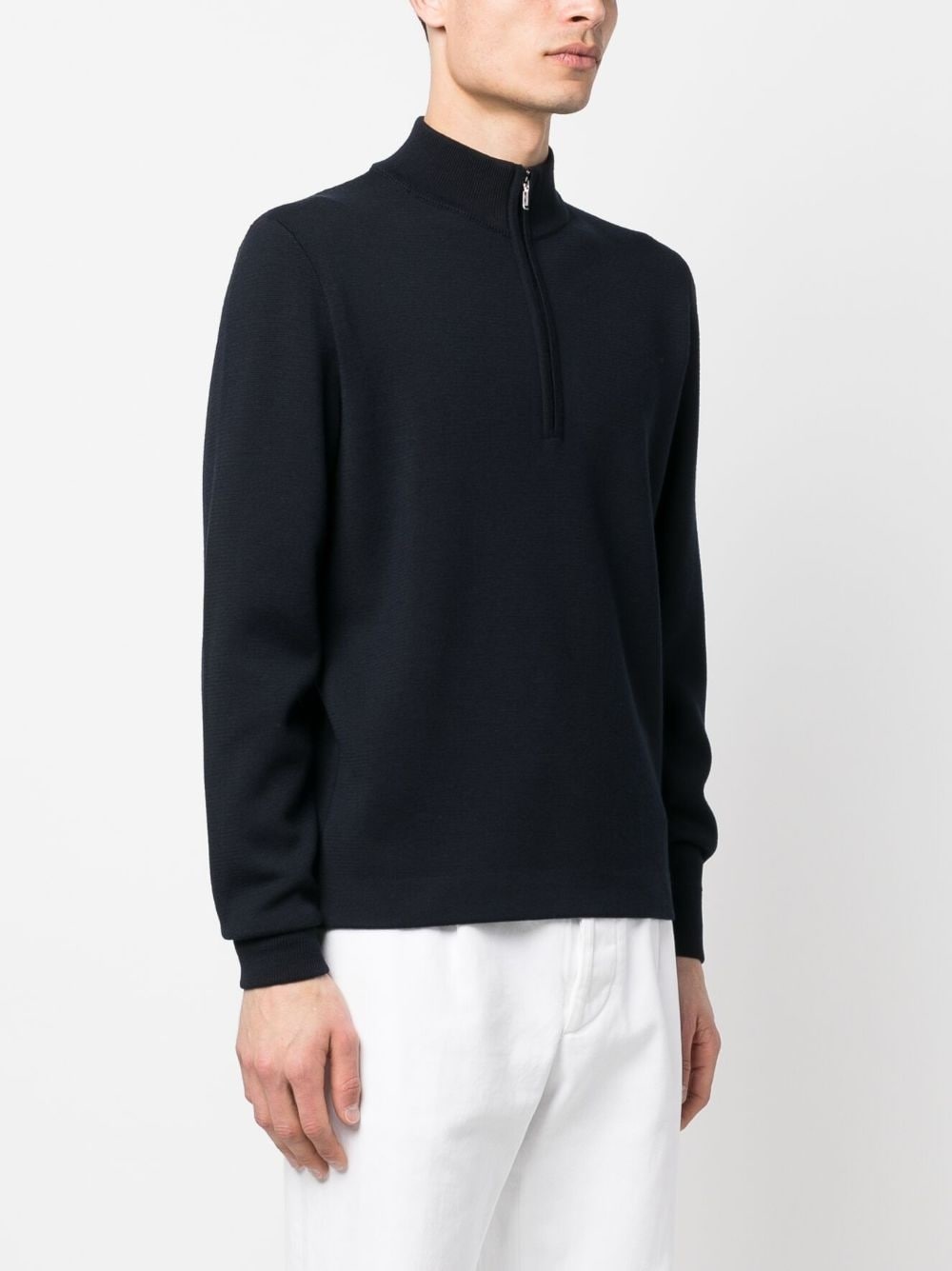 zip-up virgin-wool sweatshirt - 3