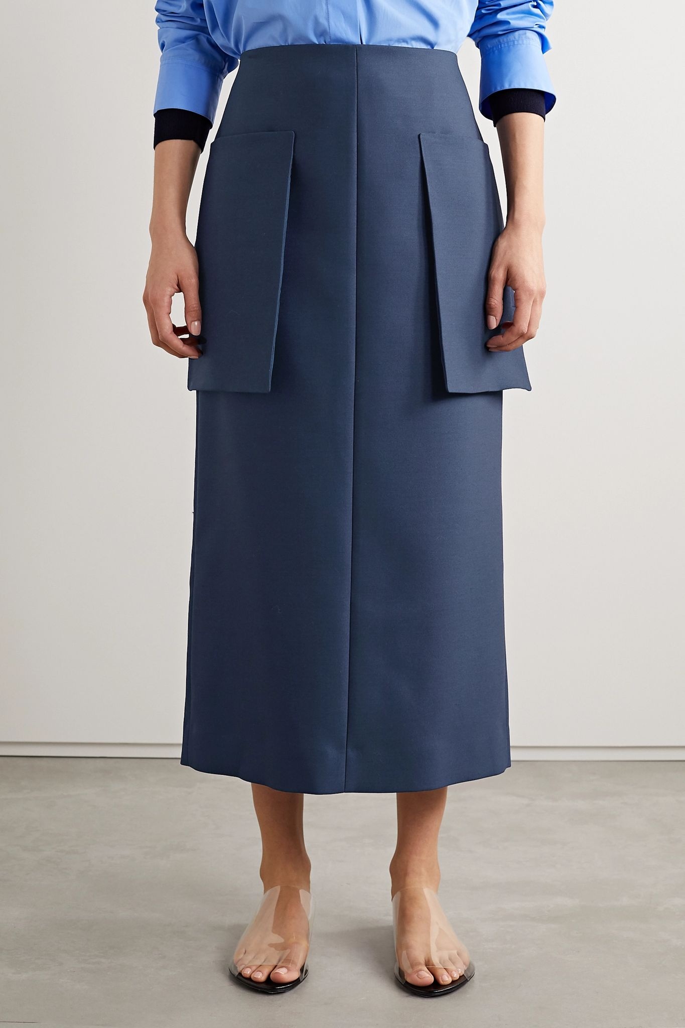 Jenna wool-blend midi skirt - 3