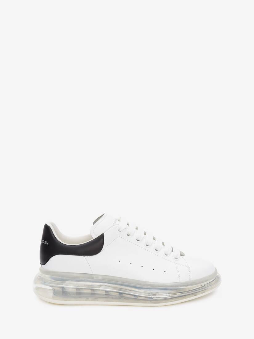 Men's Oversized Transparent Sole Sneaker in White/black - 1