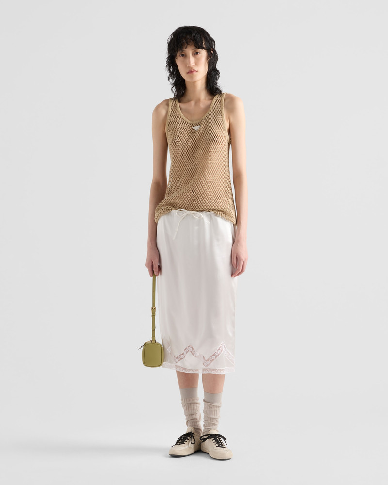 Prada Sleeveless cotton mesh top outlook