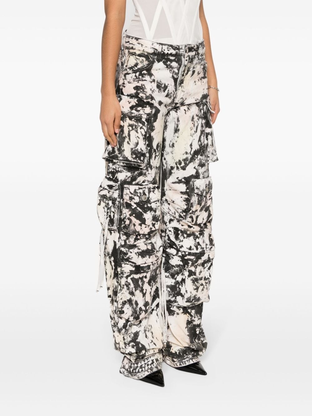 Fern printed wide-leg cargo jeans - 3