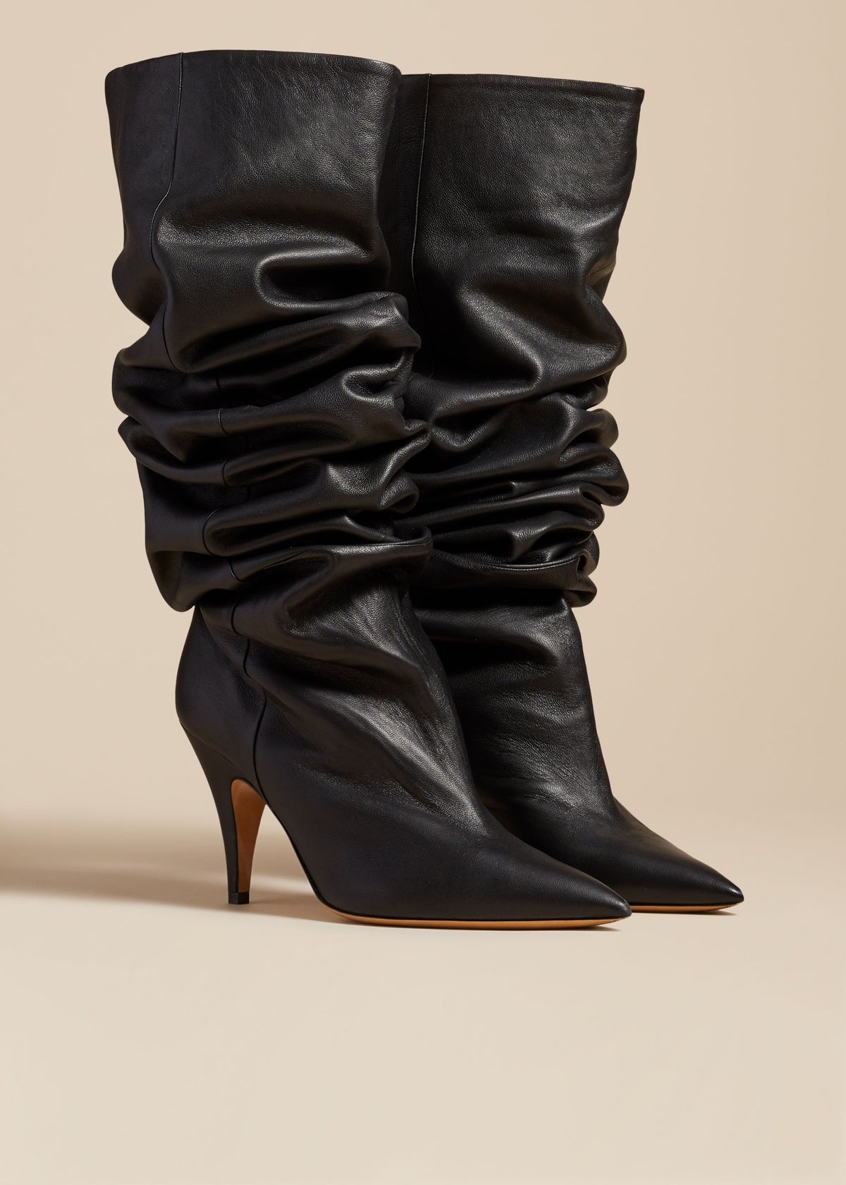 The River Knee-High Boot in Black Leather - 2