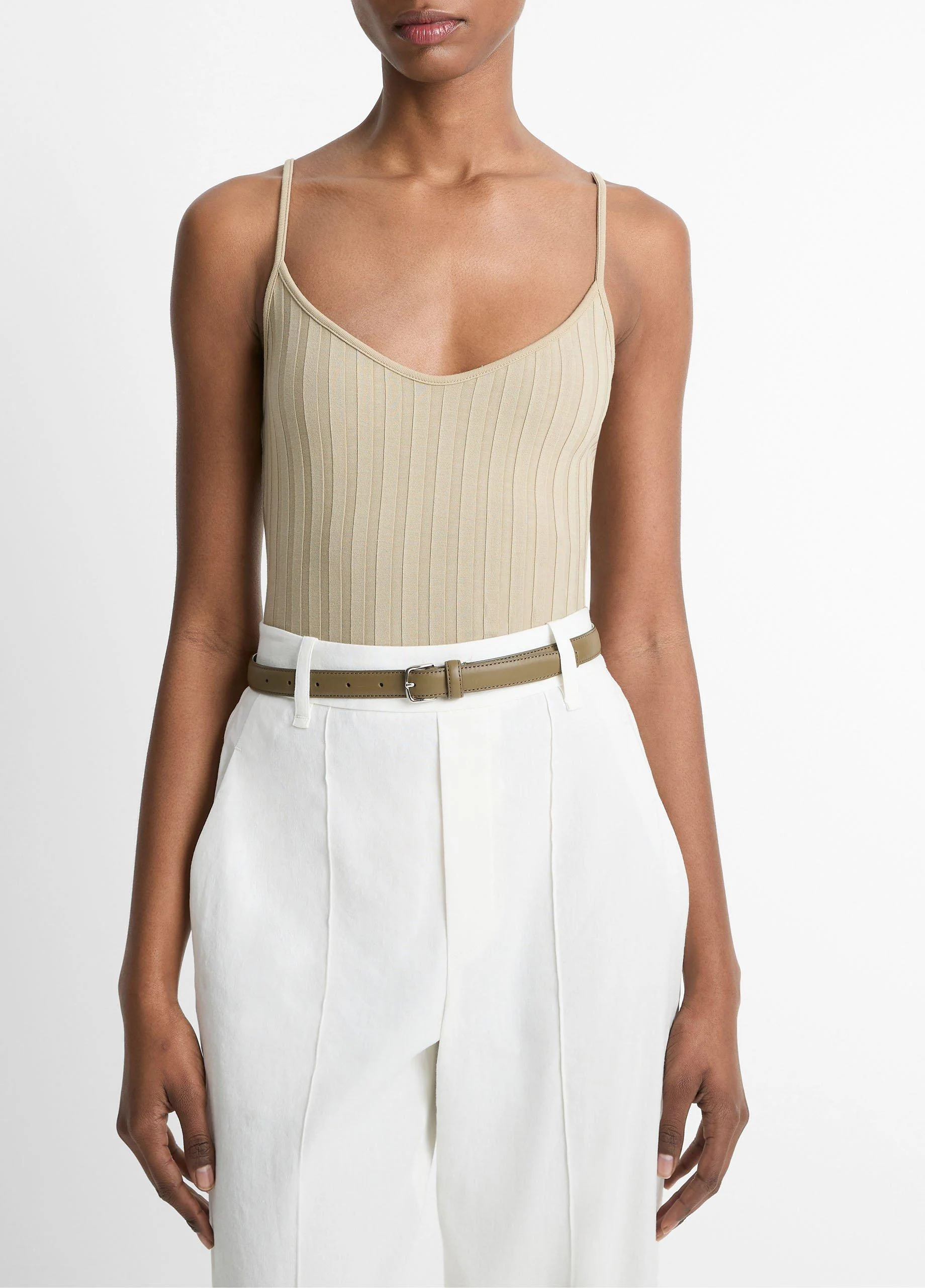 Ribbed V-Neck Camisole - 1
