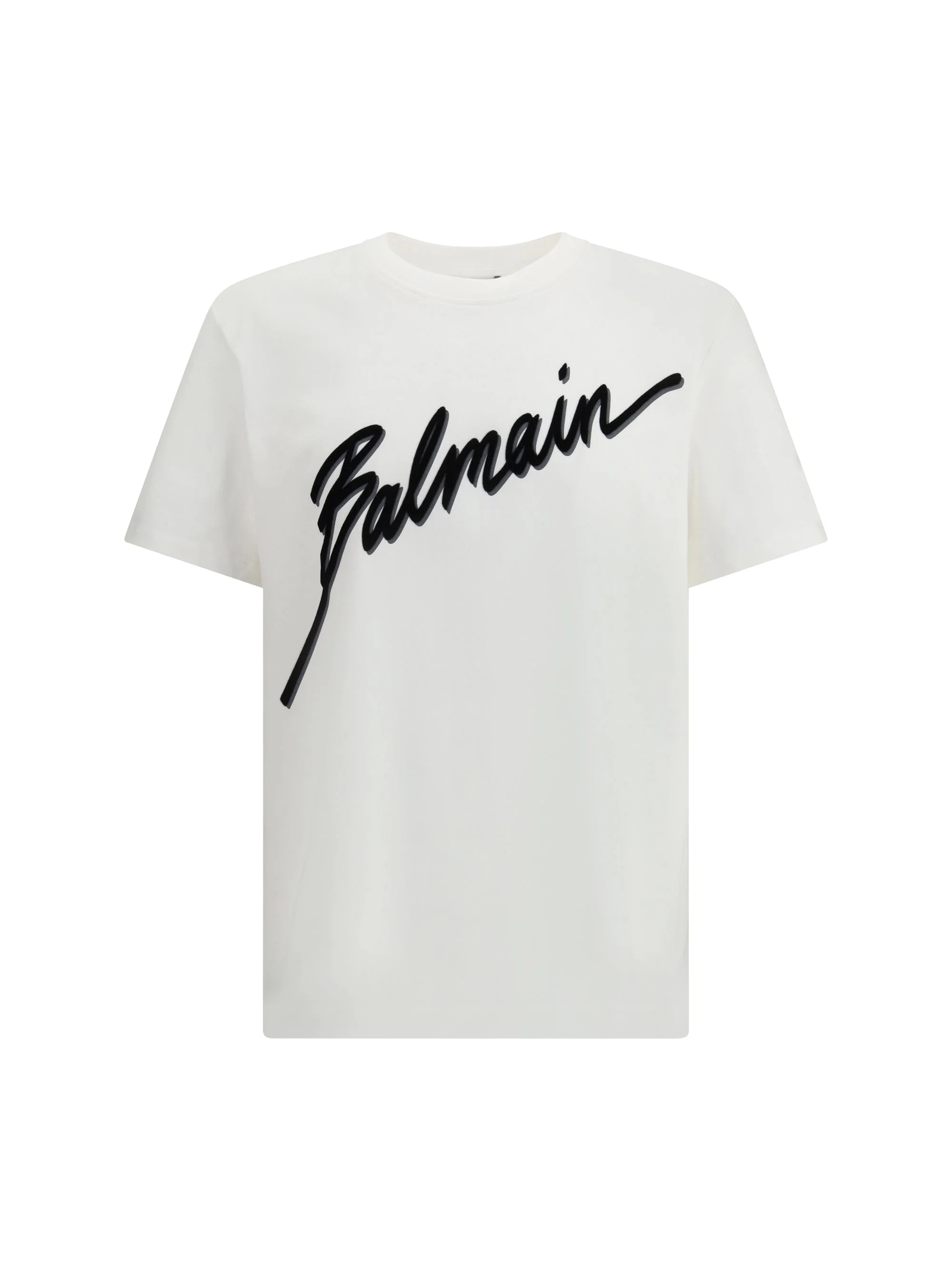 Balmain Men Balmain Letter Flock T-Shirt - Reg Fit - 1