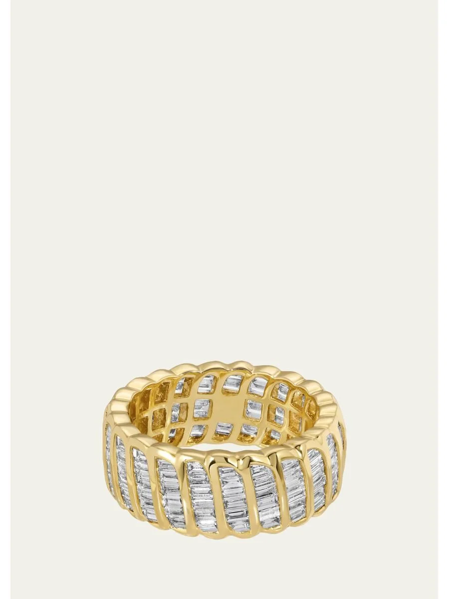 18K Yellow Gold Large Baguette Diamond Zoe Ring - 1