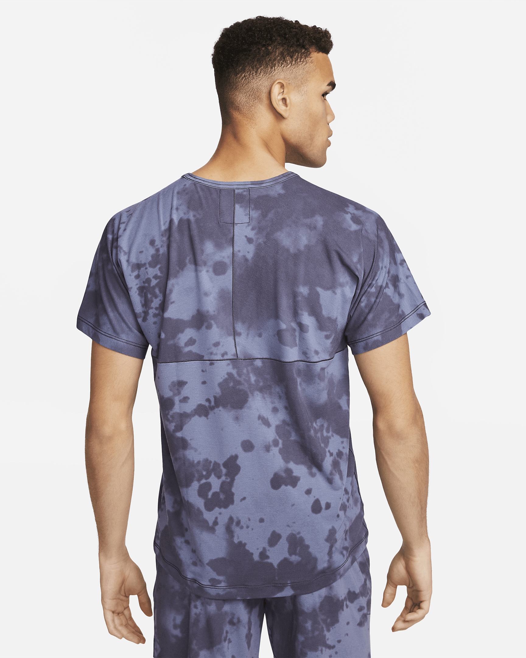 Nike Men's Dri-FIT Allover Print Short-Sleeve Yoga Top - 2