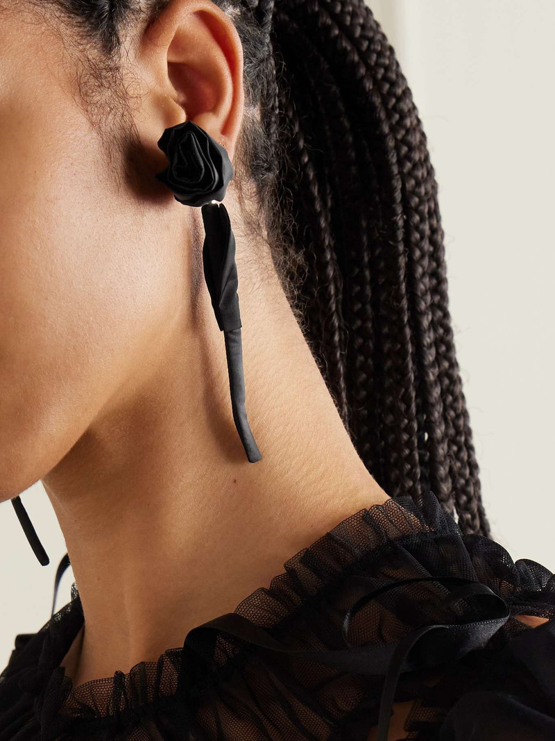Simone Rocha Rose gold-tone satin earrings outlook