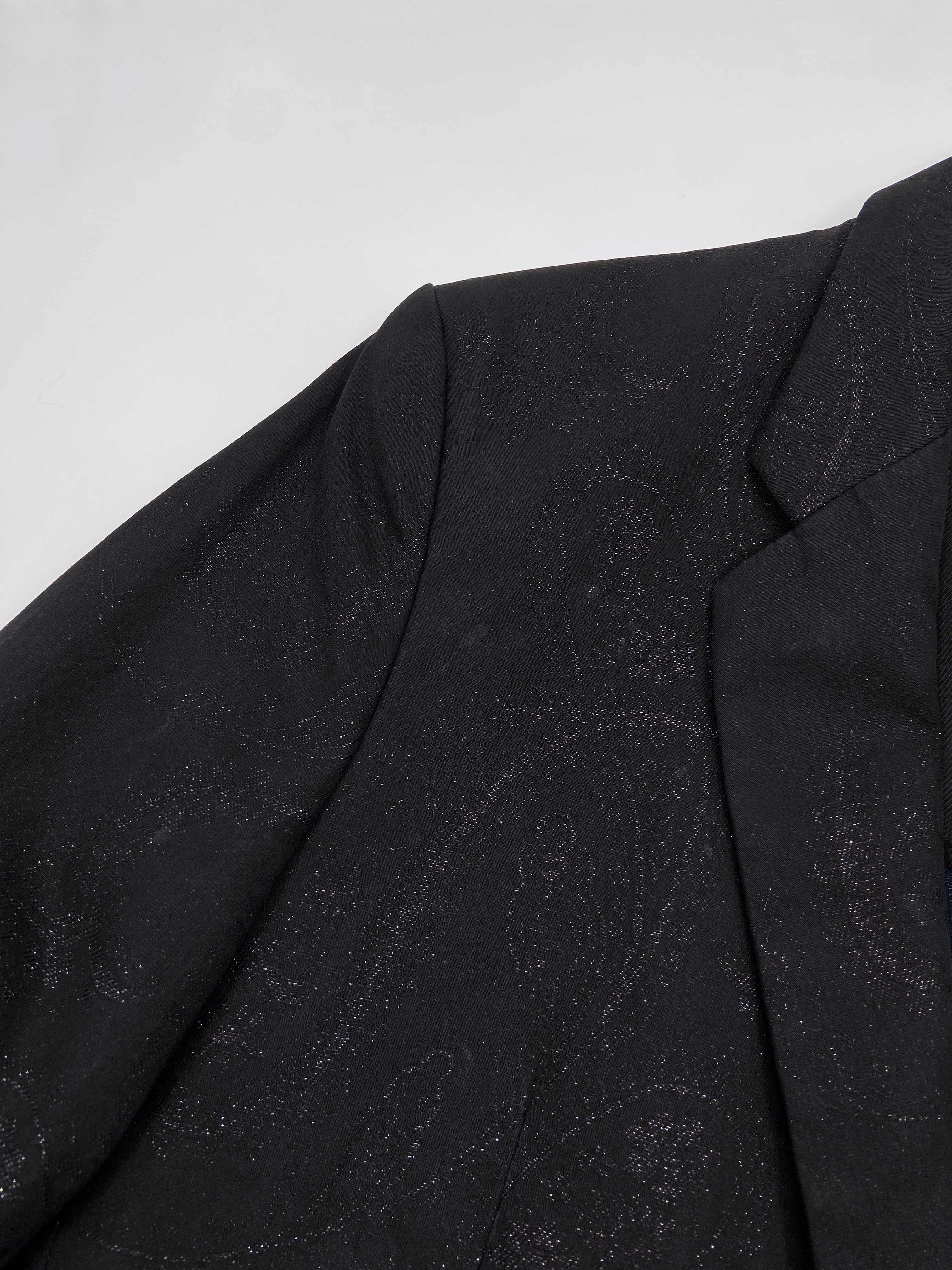 Maison Martin Margiela Spring 2006 Black Floral Lamé Cotton Blazer 50 - 7
