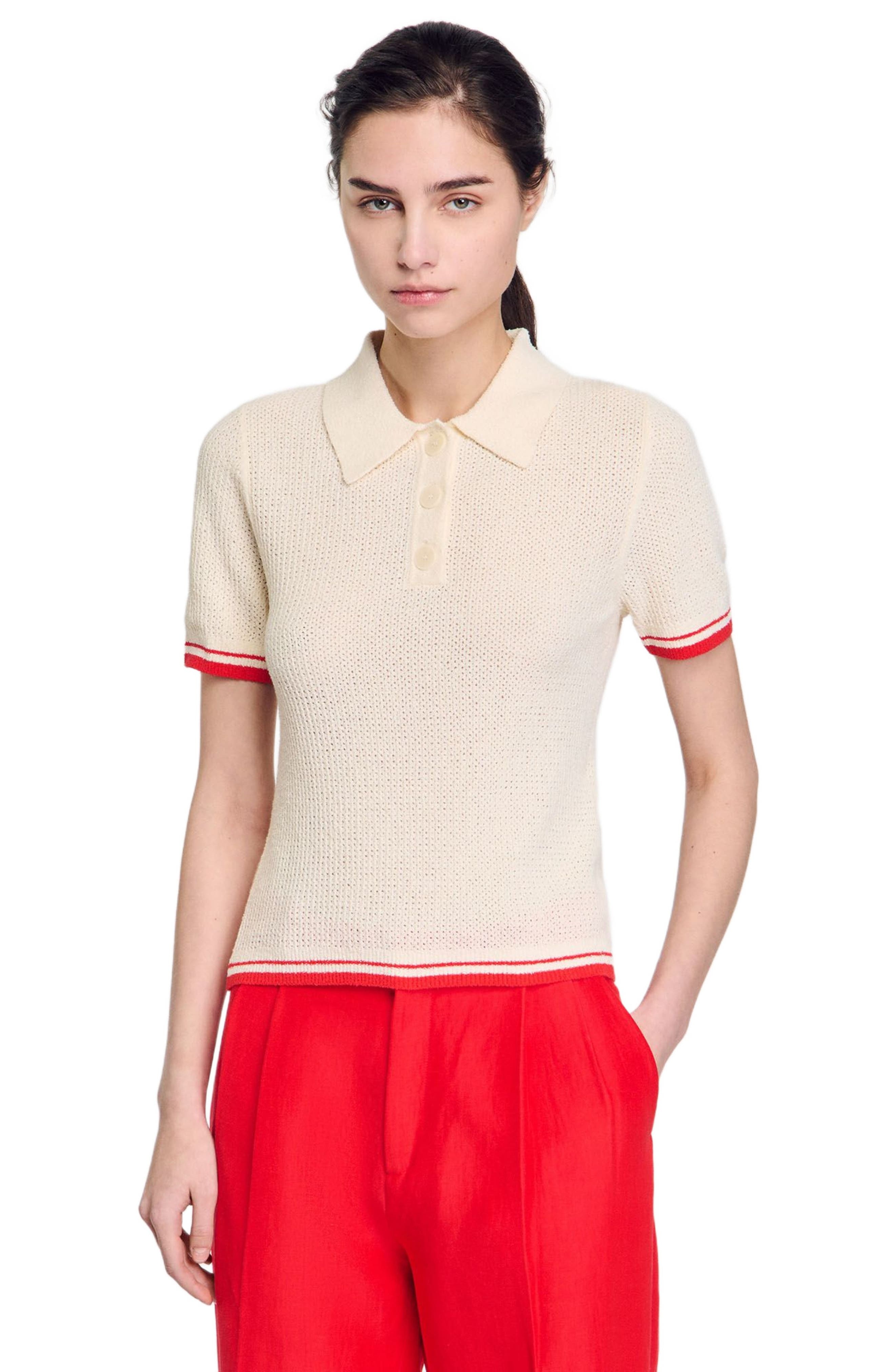 SANDRO Polo-neck sweater in Ecru at Nordstrom - 3