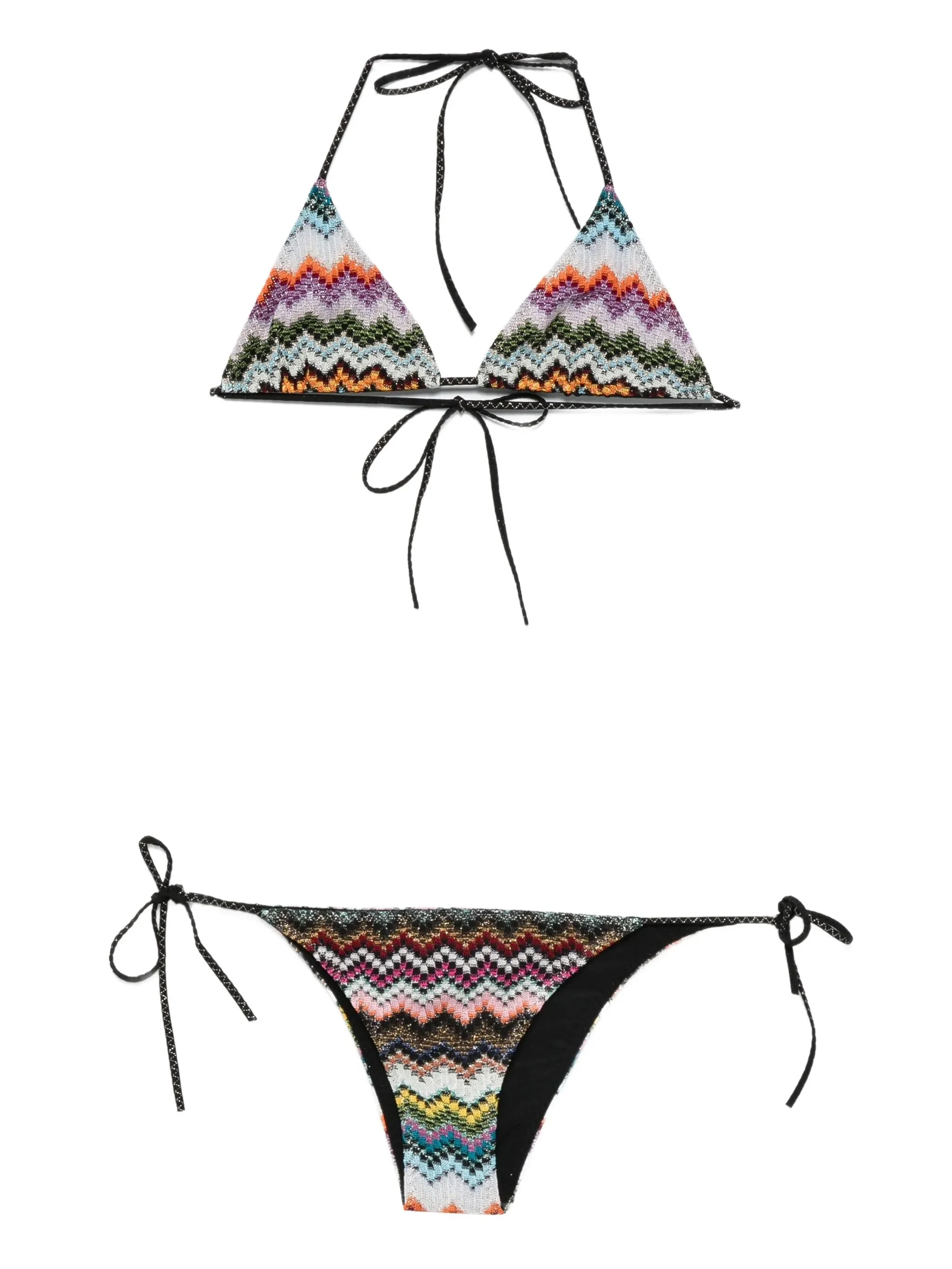 chevron-pattern triangle bikini set - 1