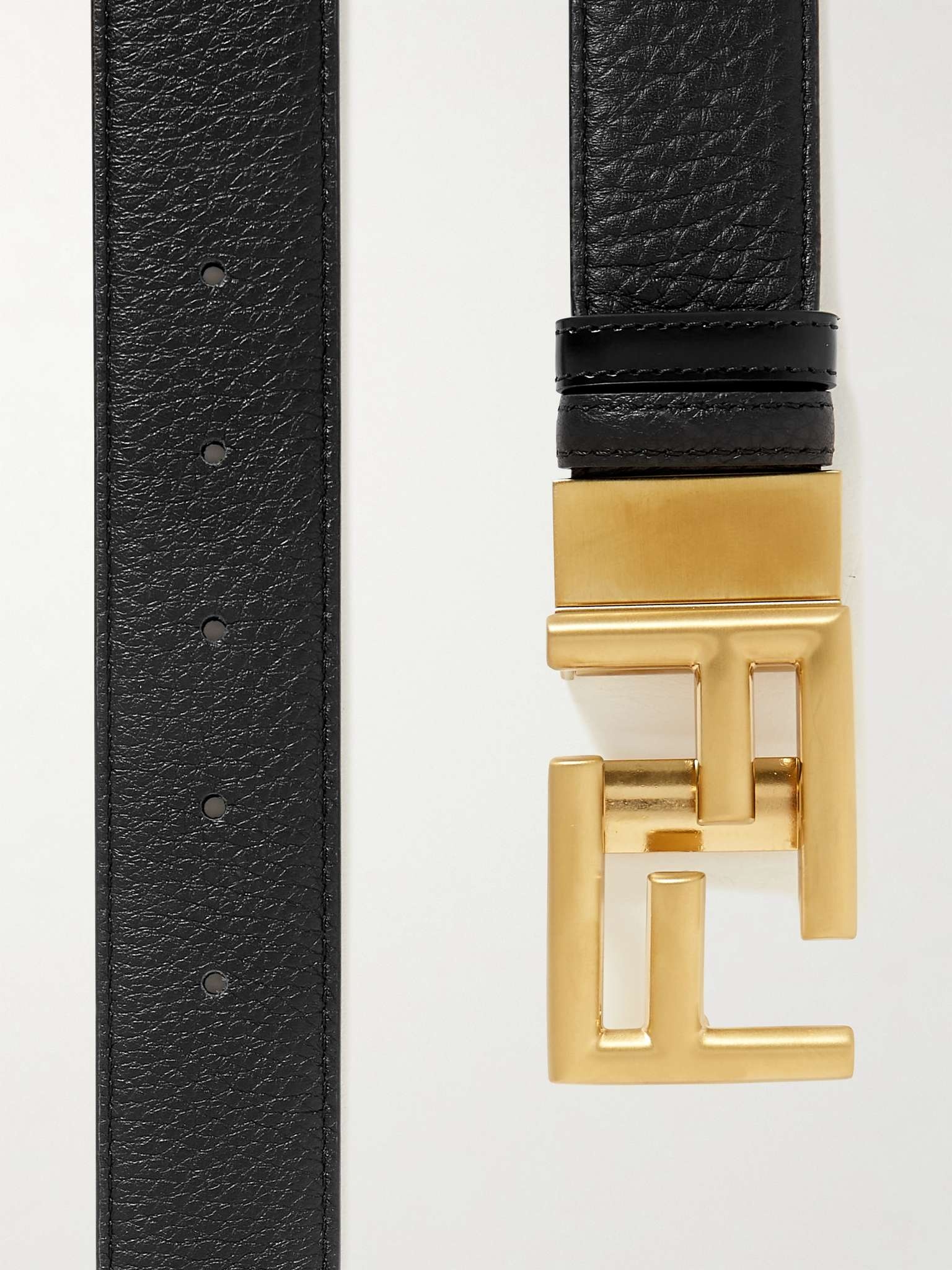 3.5cm Logo-Embellished Reversible Leather Belt - 3