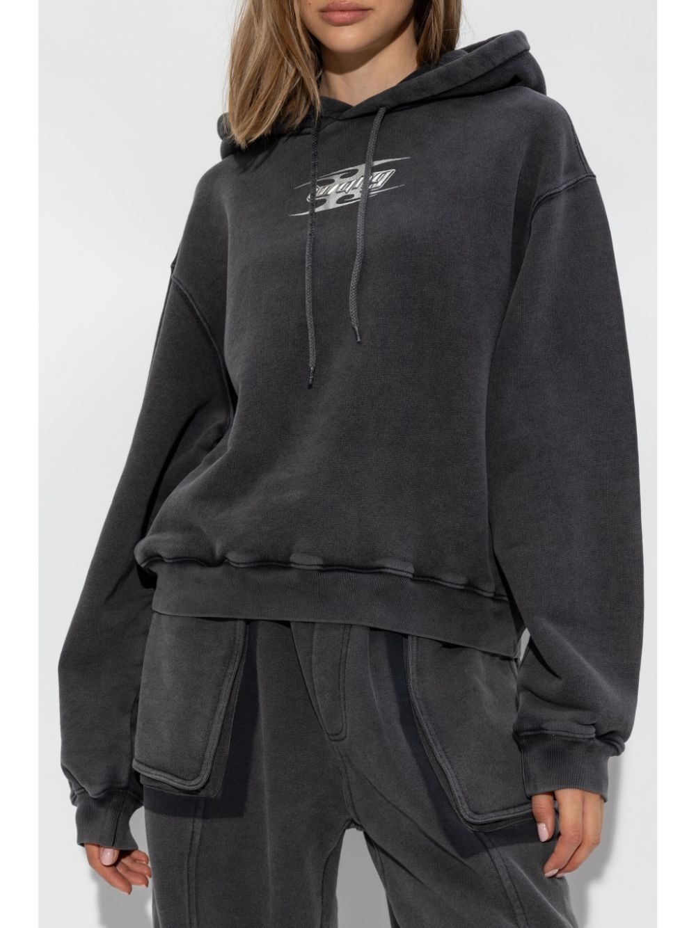 blade-logo cotton hoodie - 3