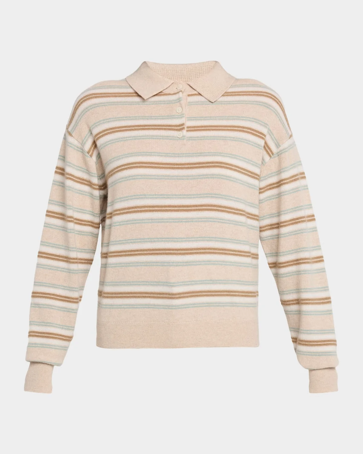 Collegiate Stripe Cashmere Polo - 1