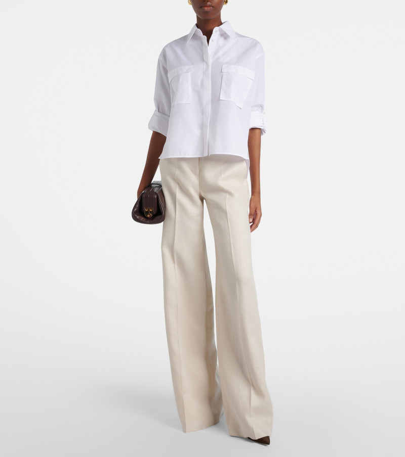 Max Mara Badesse high-rise linen wide-leg pants outlook