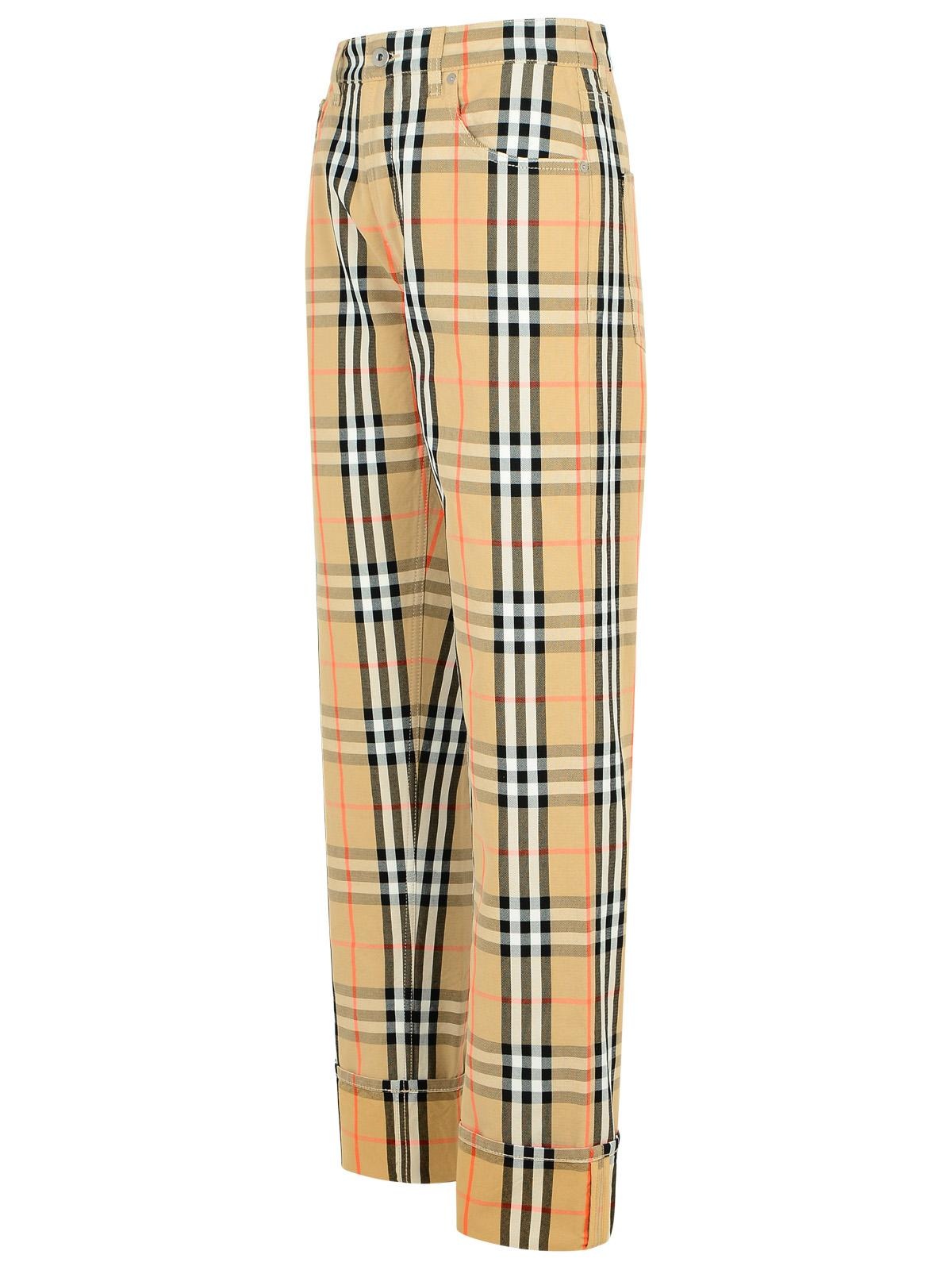 Burberry Check' Beige Cotton Pants Man - 2