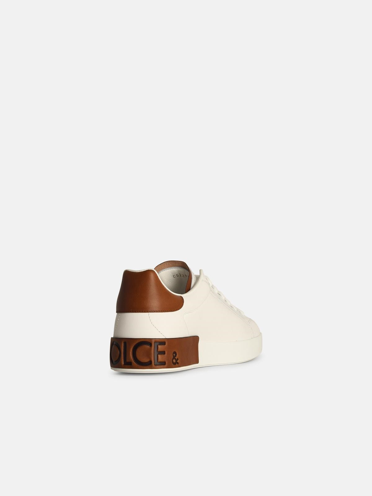 'PORTOFINO' WHITE LEATHER SNEAKERS - 3