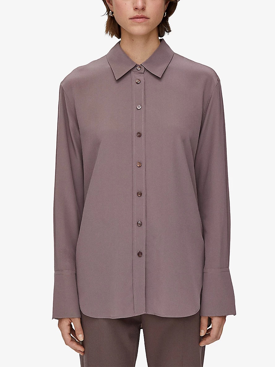 Joe relaxed-fit silk crepe-de-chine shirt - 3