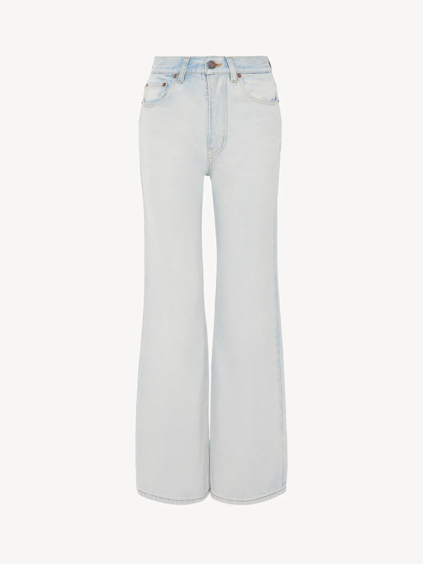 HIGH-RISE CROPPED JEANS IN DENIM - 1