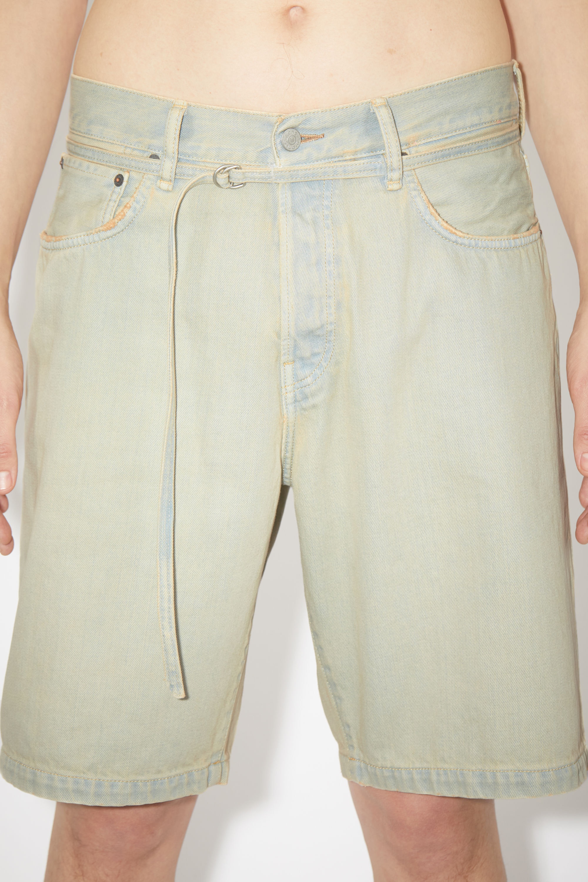 Loose fit denim shorts - Pale yellow/pale blue - 5