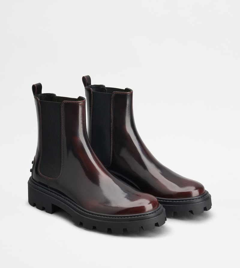TOD'S CHELSEA BOOTS IN LEATHER - BURGUNDY 2