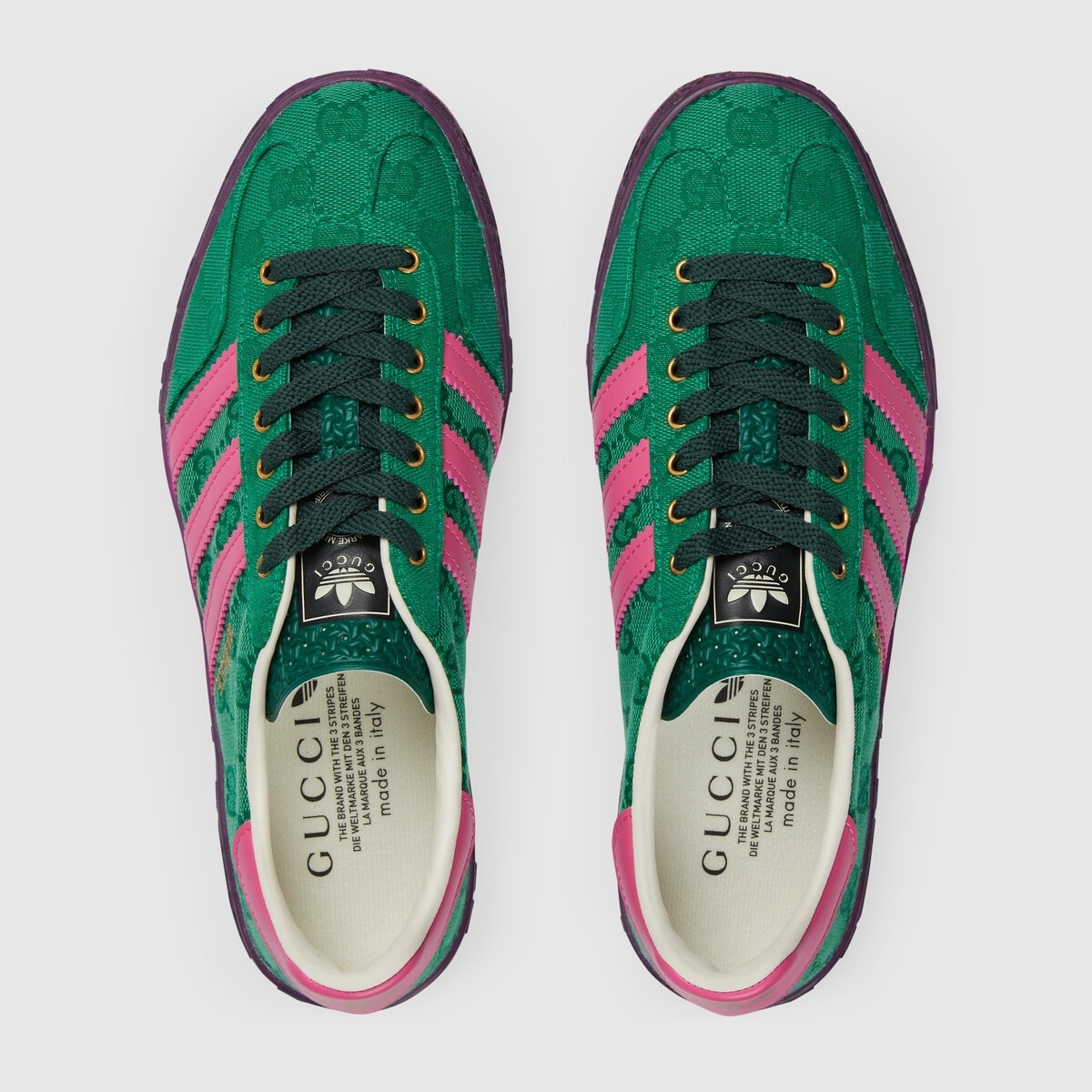adidas gazelle silver green womens Adidas x Gucci Men's Gazelle Green Suede Low Top Sneakers