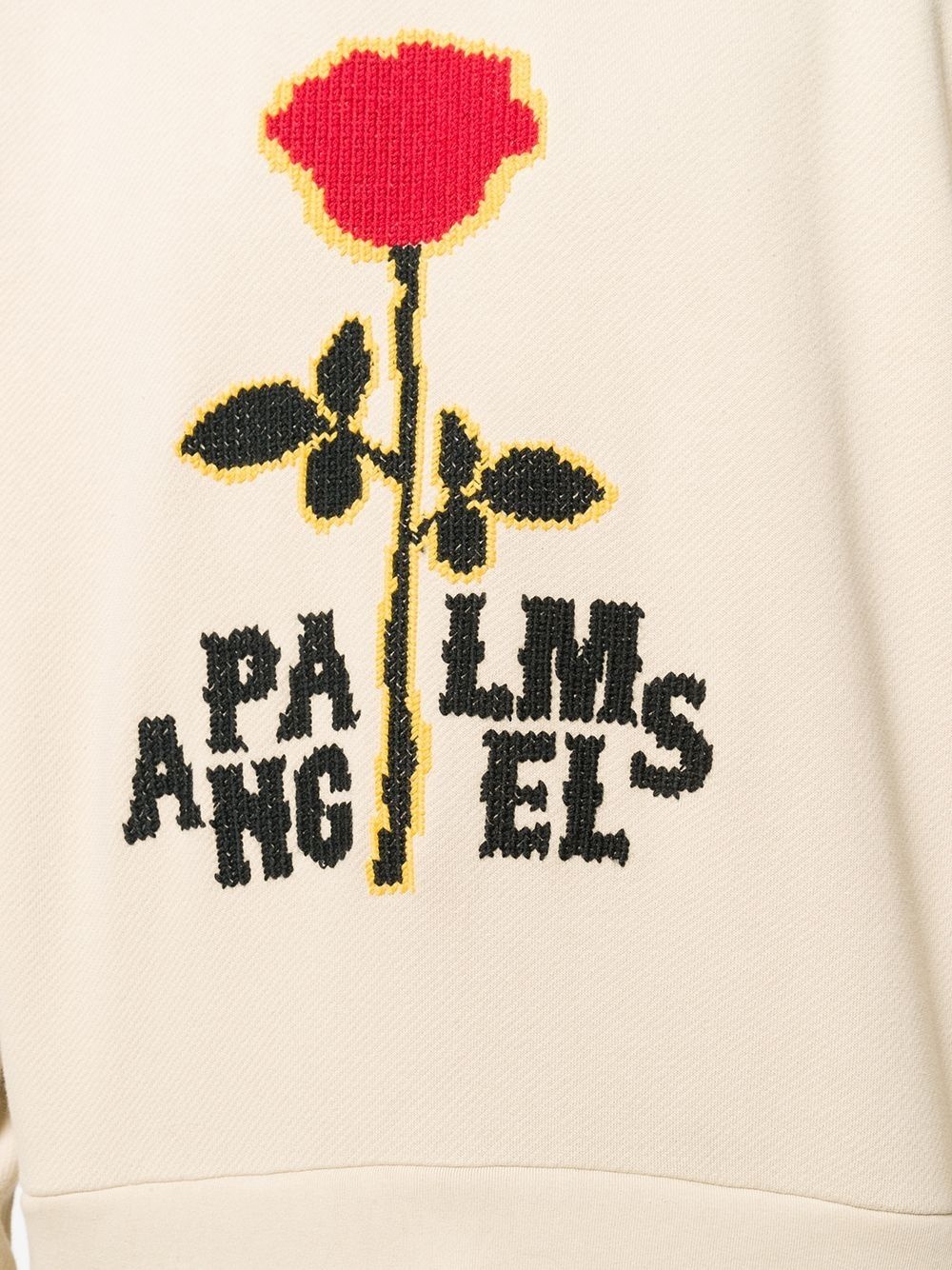 embroidered logo fringed sweatshirt - 5